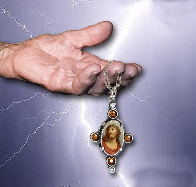 hand, necklace, lightning